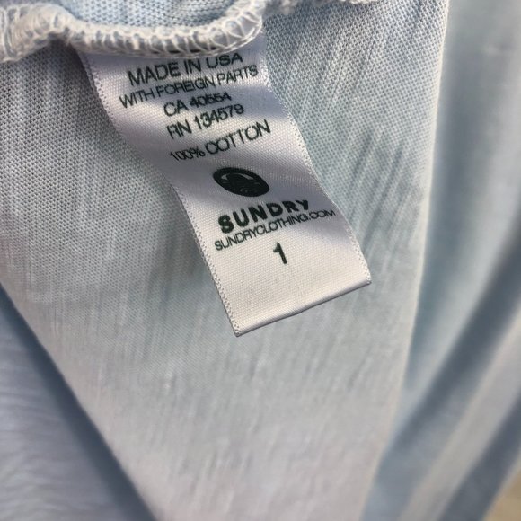 Sundry Amour Peplum Surf Baby Blue Printed Cotton Tank - Picture 7 of 9